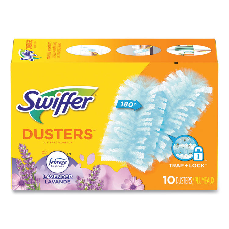 Swiffer - Refill Dusters, Dust Lock Fiber, Light Blue, Lavender Vanilla Scent, 10/Box