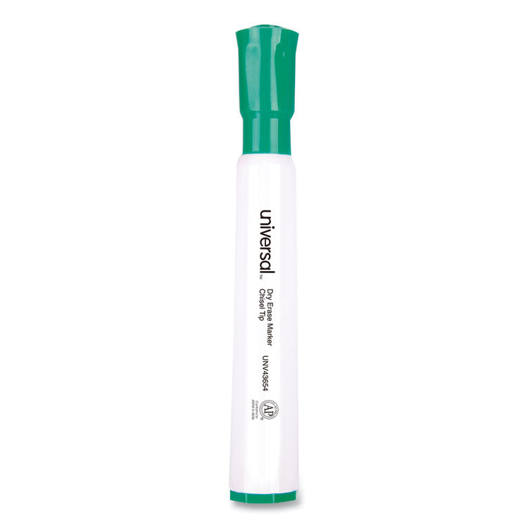 Universal - Dry Erase Marker, Broad Chisel Tip, Green, Dozen