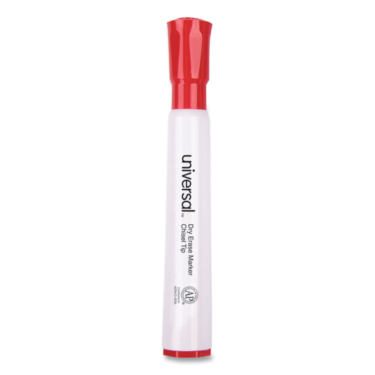 Universal - Dry Erase Marker, Broad Chisel Tip, Red, Dozen