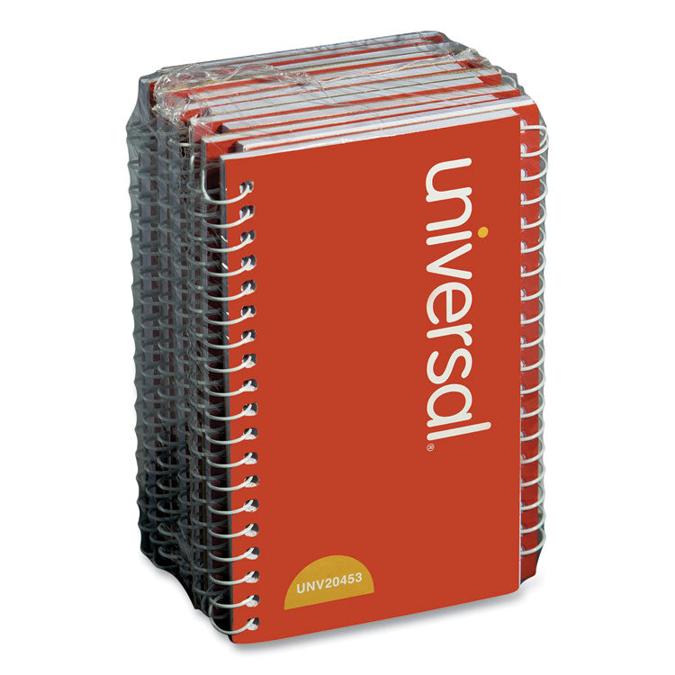 Universal - Wirebound Memo Book, Narrow Rule, Orange Cover, 5 x 3, 50 Sheets, 12/Pack