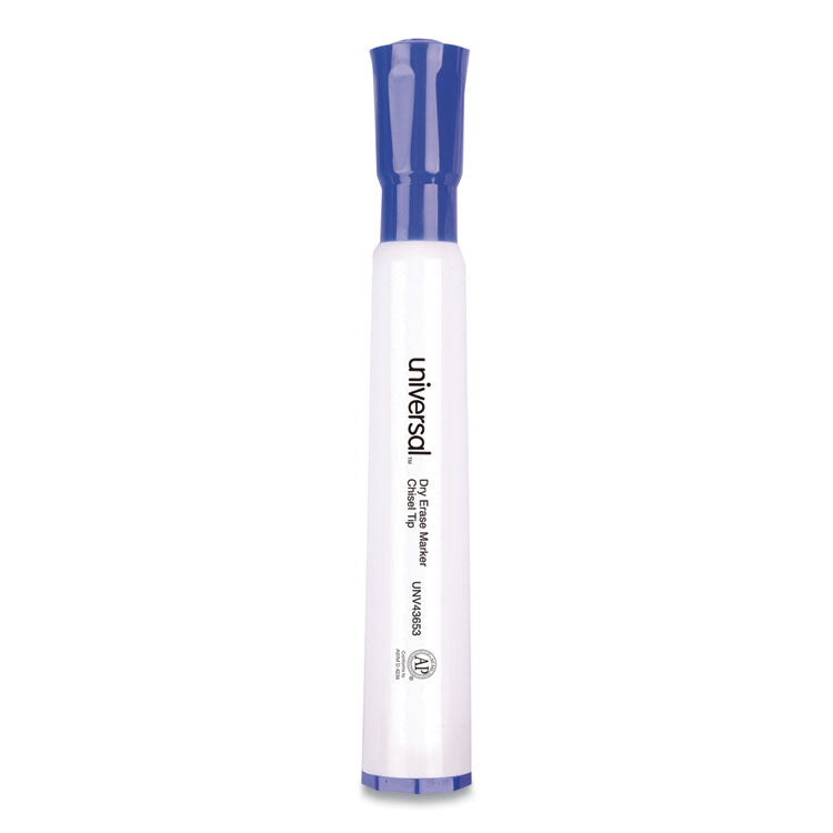 Universal - Dry Erase Marker, Broad Chisel Tip, Blue, Dozen