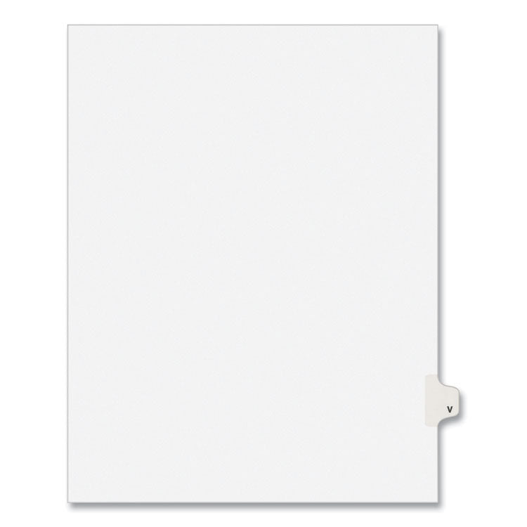 Avery - Preprinted Legal Exhibit Side Tab Index Dividers, Avery Style, 26-Tab, V, 11 x 8.5, White, 25/Pack, (1422)