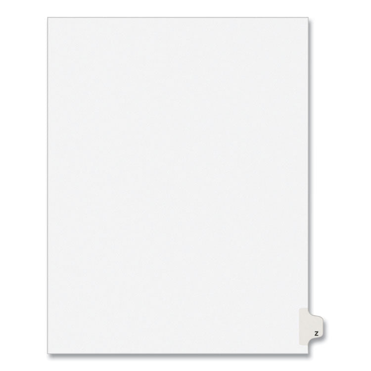 Avery - Preprinted Legal Exhibit Side Tab Index Dividers, Avery Style, 26-Tab, Z, 11 x 8.5, White, 25/Pack, (1426)