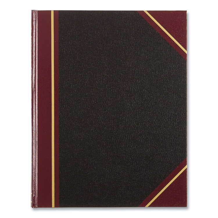 National - Texthide Eye-Ease Record Book, Black/Burgundy/Gold Cover, 10.38 x 8.38 Sheets, 300 Sheets/Book