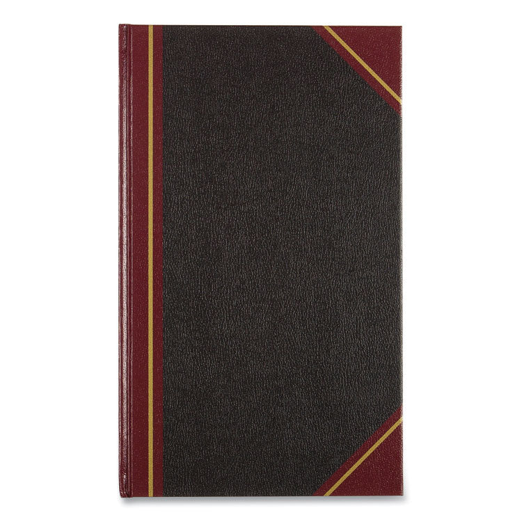 National - Texthide Record Book, 1-Subject, Medium/College Rule, Black/Burgundy Cover, (500) 14 x 8.5 Sheets