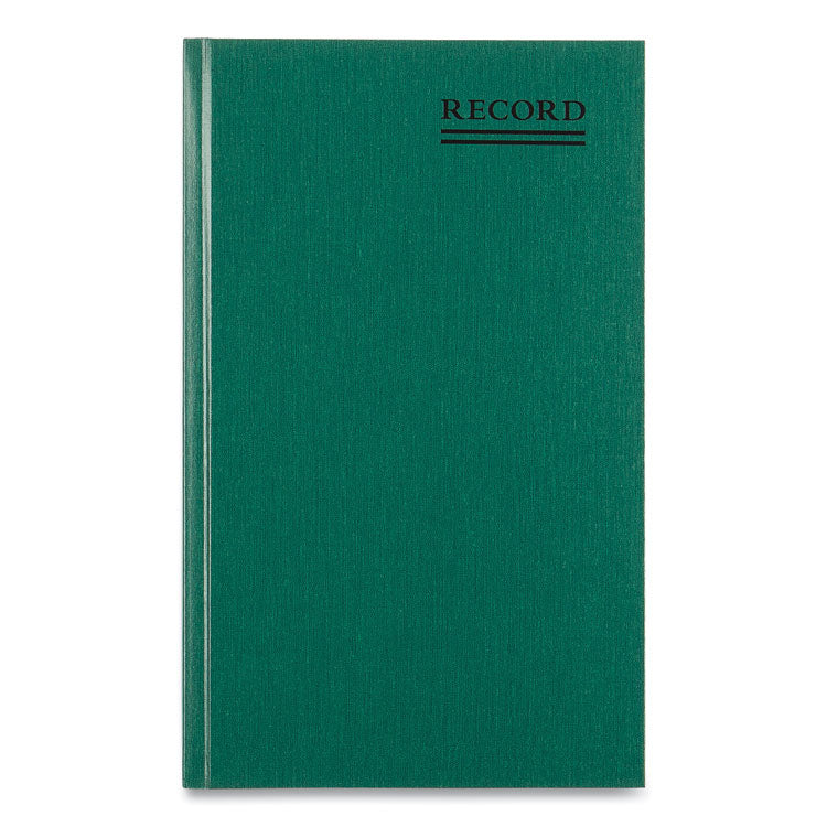 National - Emerald Series Account Book, Green Cover, 12.25 x 7.25 Sheets, 300 Sheets/Book