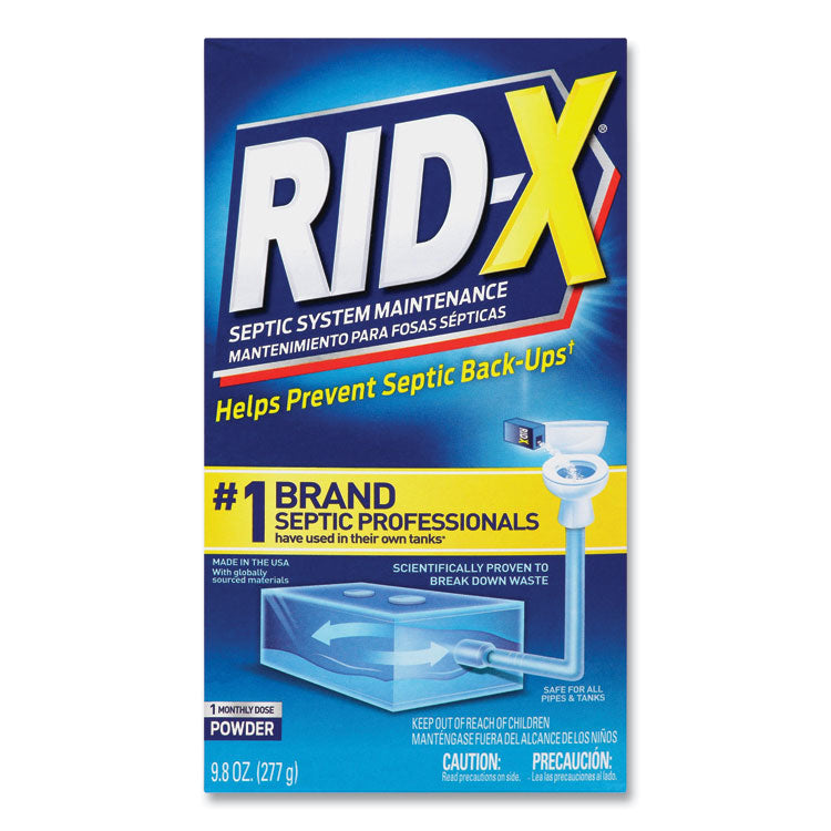 RID-X - Septic System Treatment Concentrated Powder, 9.8 oz, 12/Carton