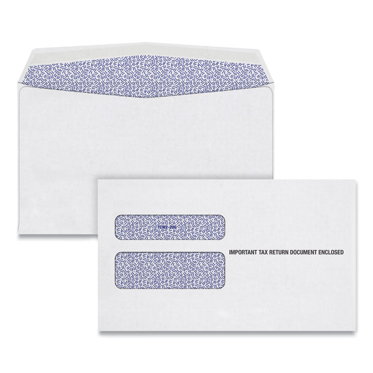 TOPS - W-2 Laser Double Window Envelope, Commercial Flap, Gummed Closure, 5.63 x 9, White, 24/Pack