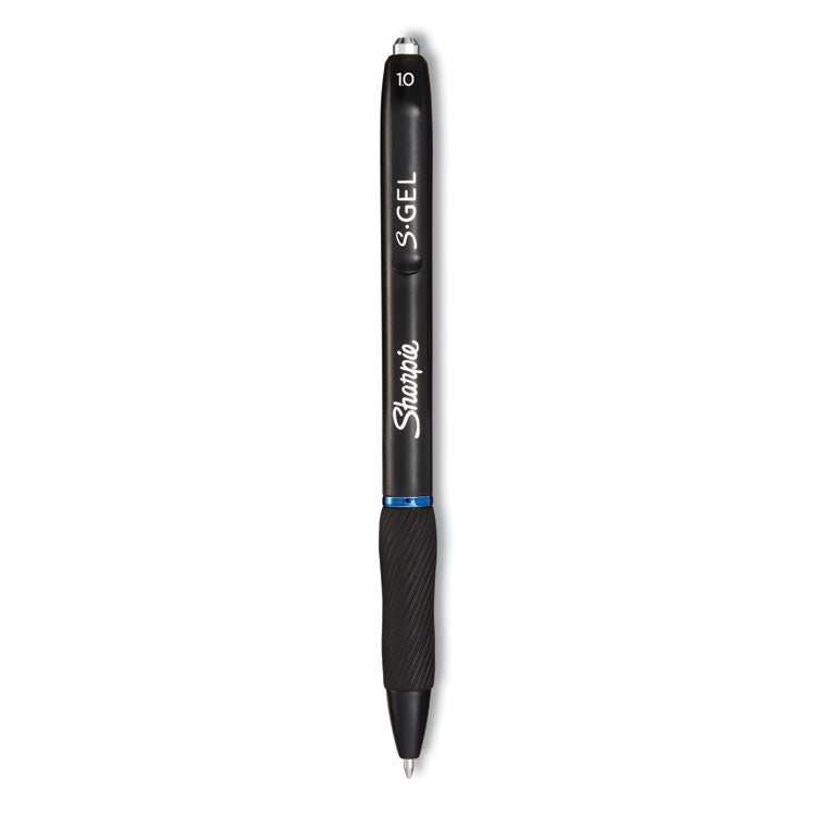 Sharpie S-Gel - S-Gel High-Performance Gel Pen, Retractable, Bold 1 mm, Blue Ink, Black Barrel, 36/Pack