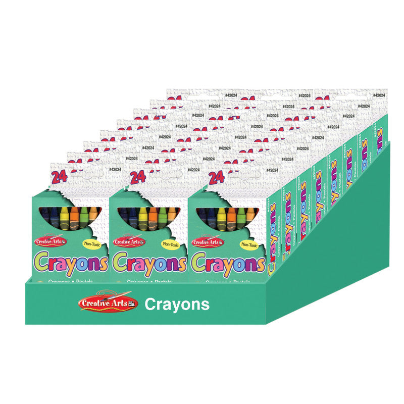 CHARLES LEONARD - Creative Arts Crayons - Assorted Colors - 24/Bx, 24 boxes with a Shelf Tray