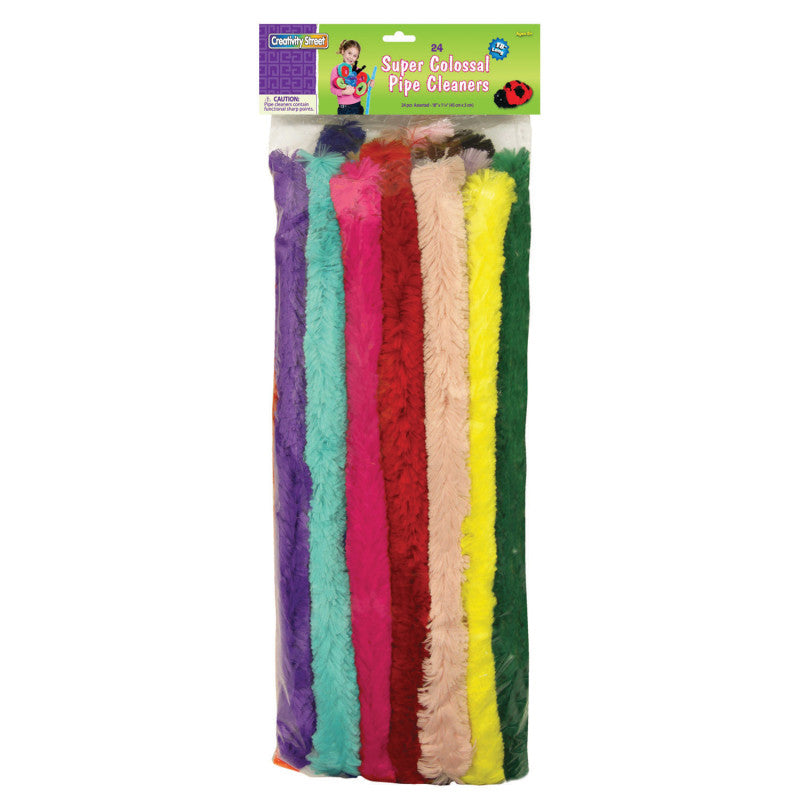 CREATIVITY STREET - Super Colossal Stems, Assorted Colors, 18" x 1", 24 Pieces