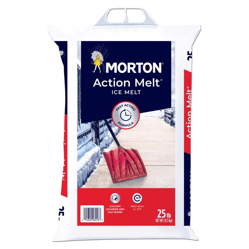 MORTON - Morton Action Melt Calcium Chloride/Salt Blend Pellet Ice Melt 25 lb