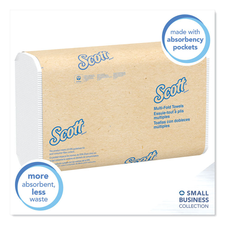 Scott - Multi-Fold Towels, Absorbency Pockets, 9.2 x 9.4, White, 250 Sheets/Pack