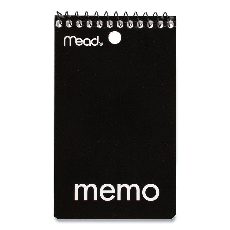 Mead - Wirebound Memo Pad with Wall-Hanger Eyelet, Medium/College Rule, Randomly Assorted Cover Colors, 60 White 3 x 5 Sheets
