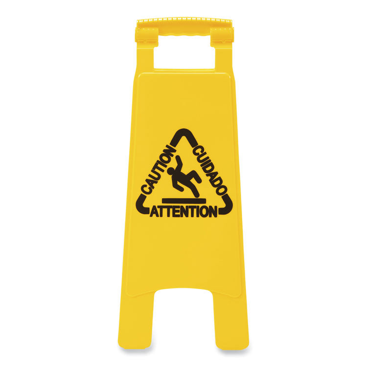 Boardwalk - Site Safety Wet Floor Sign, 2-Sided, 10 x 2 x 26, Yellow