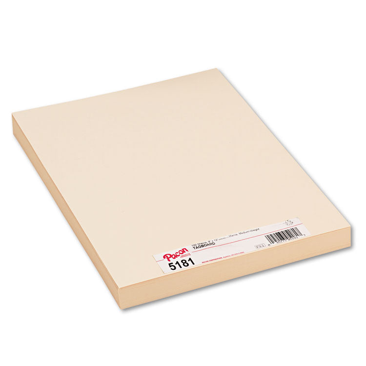 Pacon - Medium Weight Tagboard, 12 x 9, Manila, 100/Pack