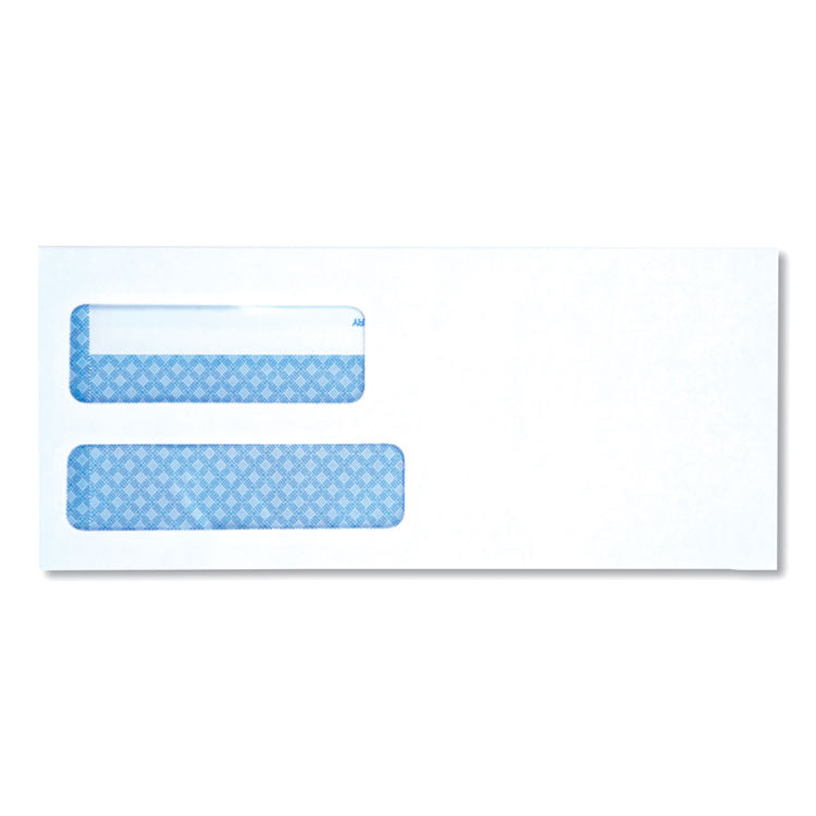 Universal - Double Window Business Envelope, #9, Square Flap, Self-Adhesive Closure, 3.88 x 8.88, White, 500/Box