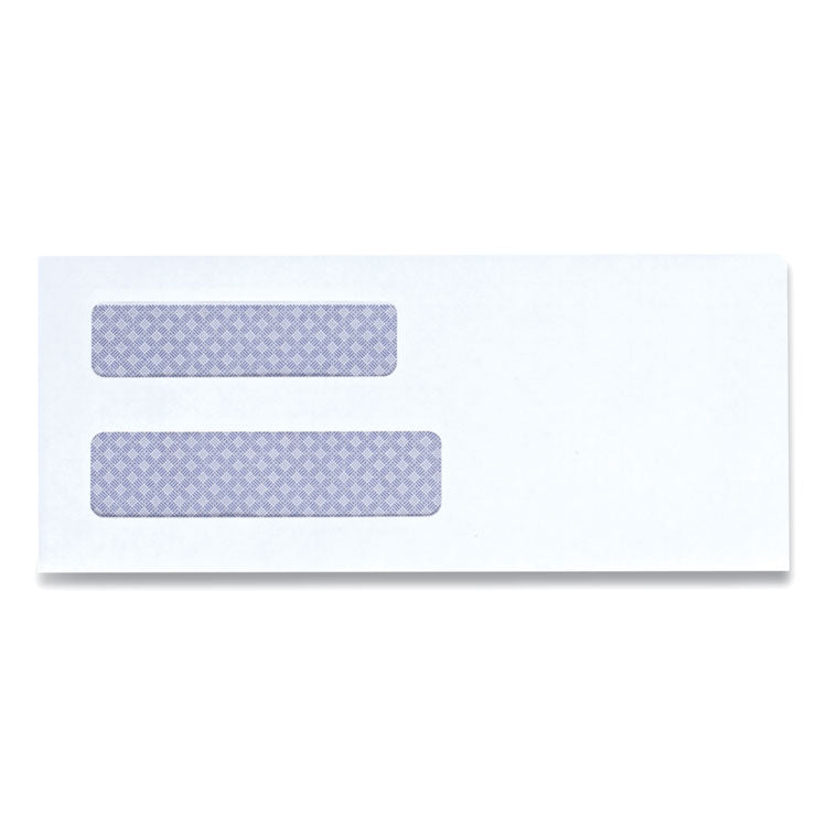 Universal - Double Window Business Envelope, #8 5/8, Square Flap, Self-Adhesive Closure, 3.63 x 8.63, White, 500/Pack