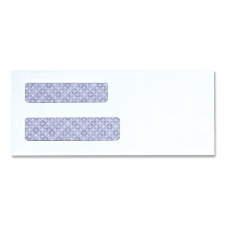 Universal - Double Window Business Envelope, #8 5/8, Square Flap, Gummed Closure, 3.63 x 8.88, White, 500/Box