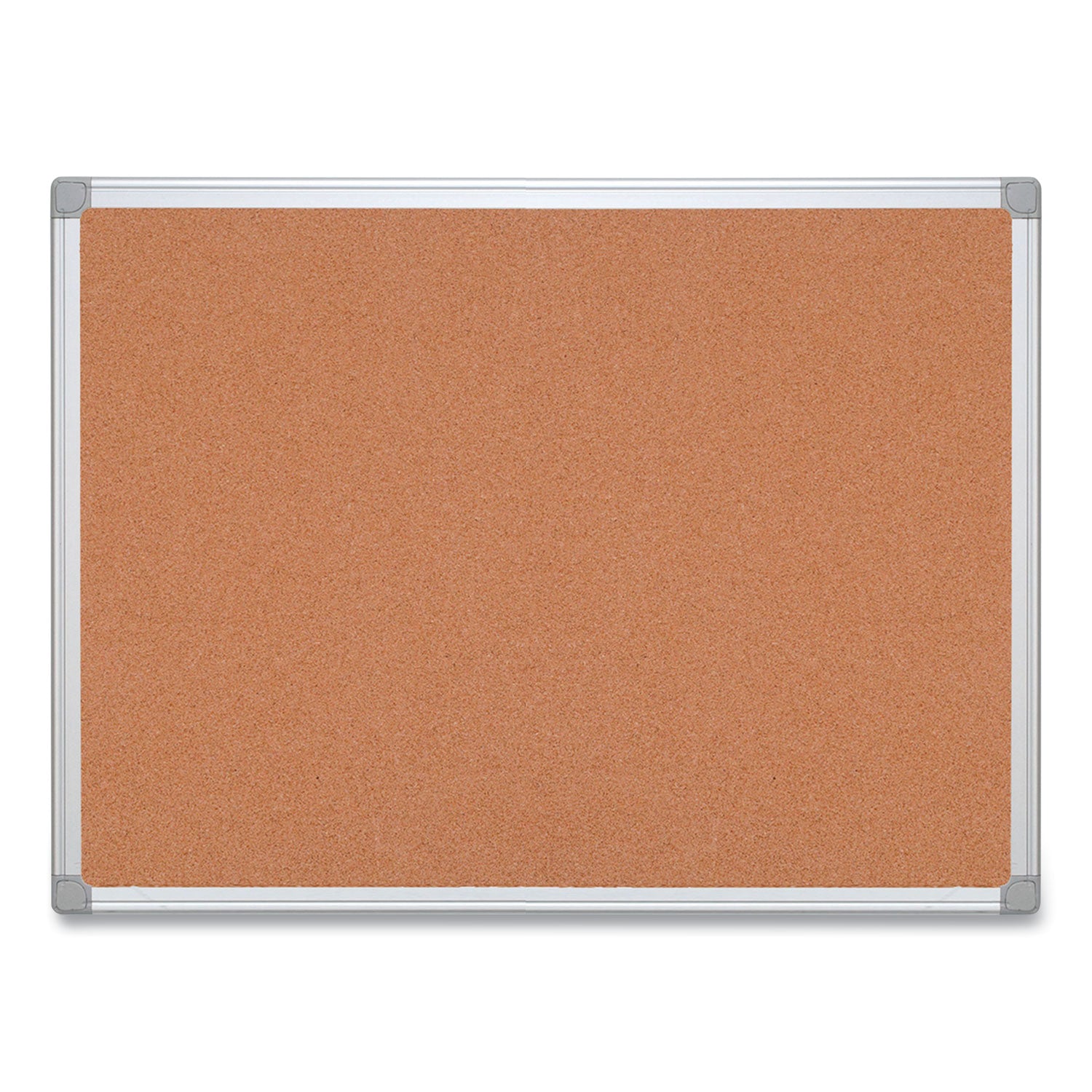 Earth Cork Board, 36" x 24", Tan Surface, Satin Aluminum Frame