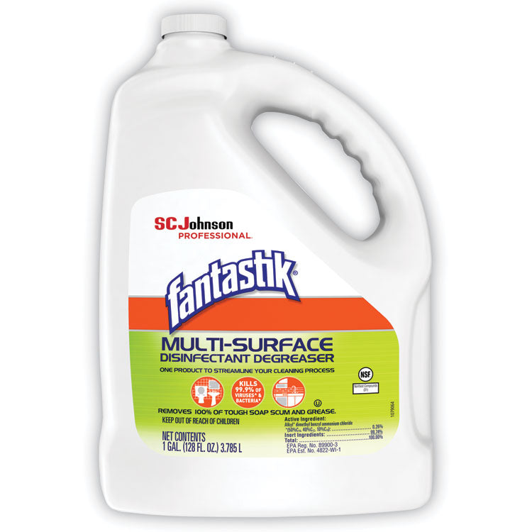 Fantastik - Multi-Surface Disinfectant Degreaser, Pleasant Scent, 1 Gallon Bottle, 4/Carton