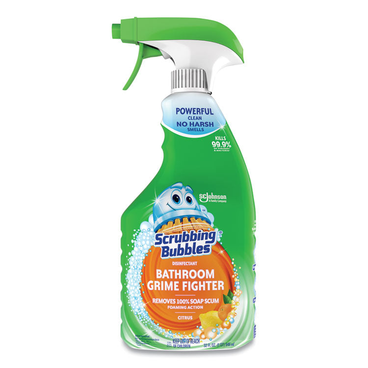 Scrubbing Bubbles - Multi Surface Bathroom Cleaner, Citrus Scent, 32 oz Spray Bottle, 8/Carton
