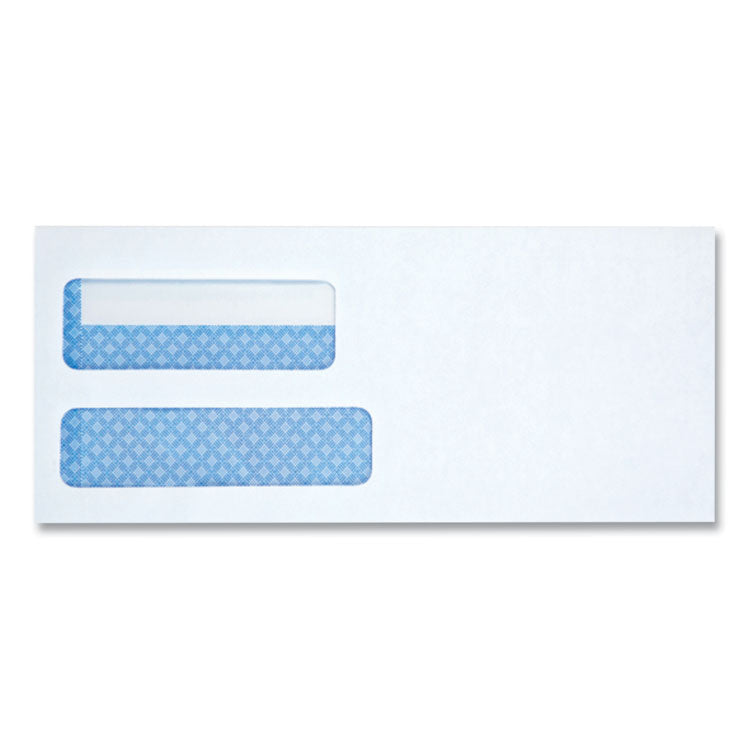 Universal - Double Window Business Envelope, #10, Square Flap, Gummed Closure, 4.13 x 9.5, White, 500/Box