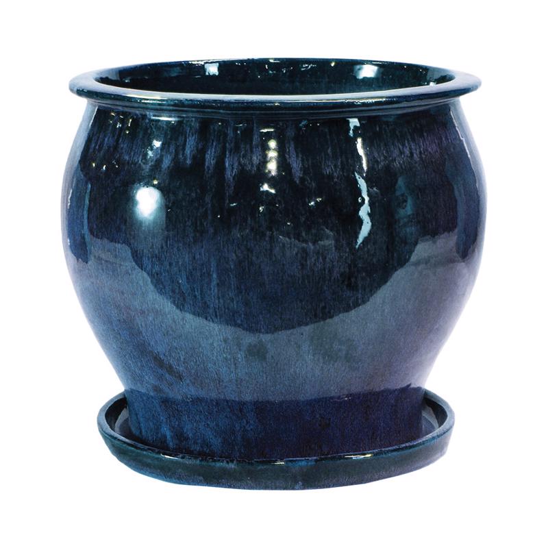 TRENDSPOT - Trendspot Studio 6.3 in. H X 8 in. W X 8 in. D X 8 in. D Ceramic Planter Blue - Case of 2