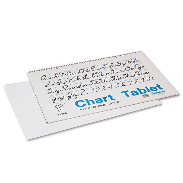 Pacon - Chart Tablets, Presentation Format (1" Rule), 24 x 16, White, 25 Sheets