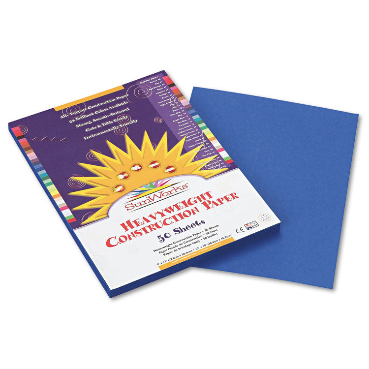 SunWorks - Construction Paper, 58 lb Text Weight, 9 x 12, Bright Blue, 50/Pack
