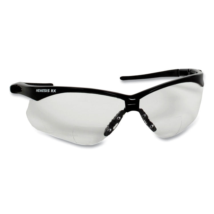 KleenGuard - V60 Nemesis Rx Reader Safety Glasses, Black Frame, Clear Lens, +3.0 Diopter Strength, 12/Carton