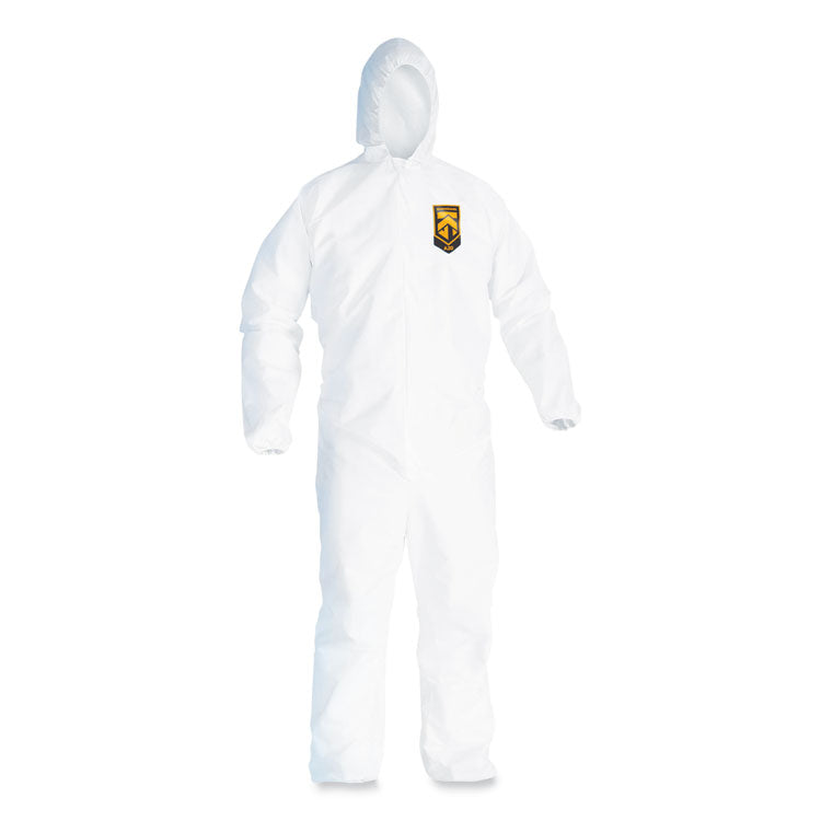 KleenGuard - A20 Breathable Particle Protection Coveralls, Elastic Back, Hood, Medium, White, 24/Carton