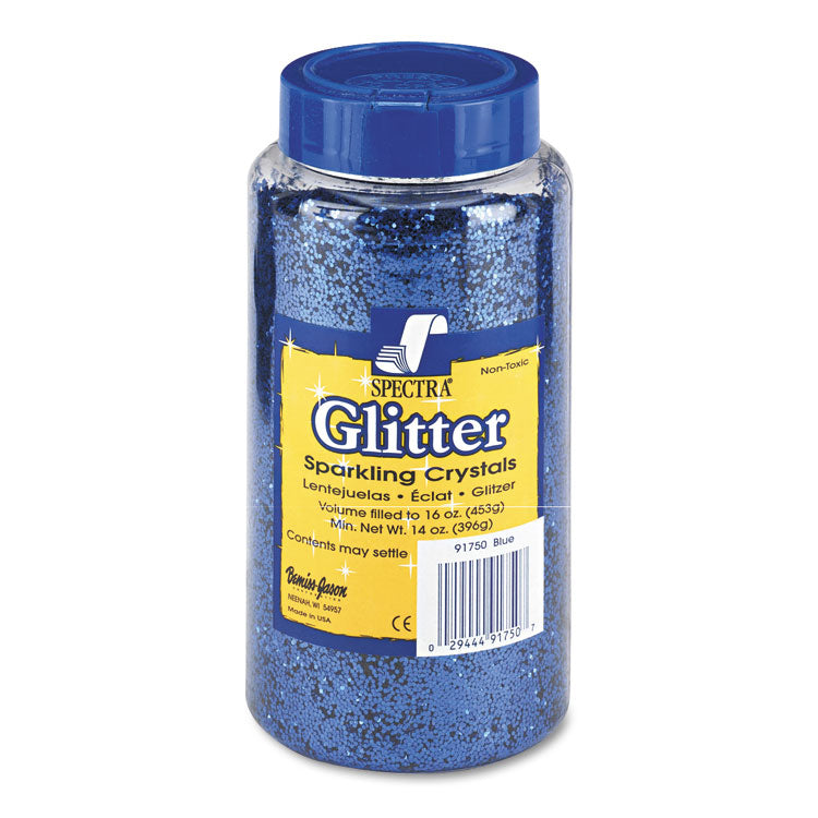 Pacon - Spectra Glitter, 0.04 Hexagon Crystals, Blue, 16 oz Shaker-Top Jar