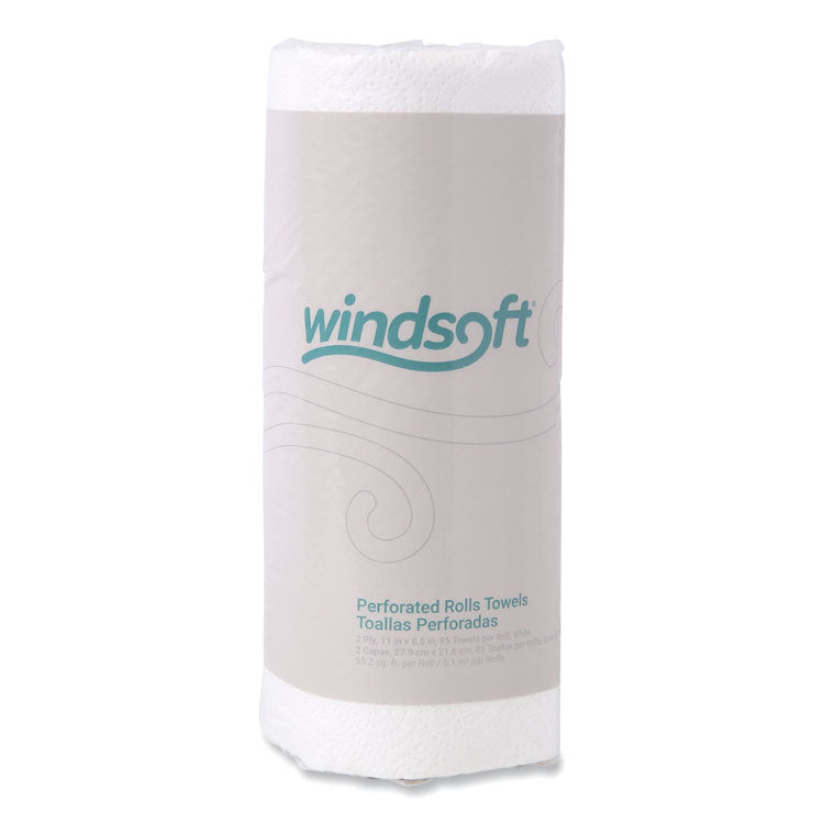 Windsoft - Kitchen Roll Towels, 2-Ply, 11 x 8.5, White, 85/Roll