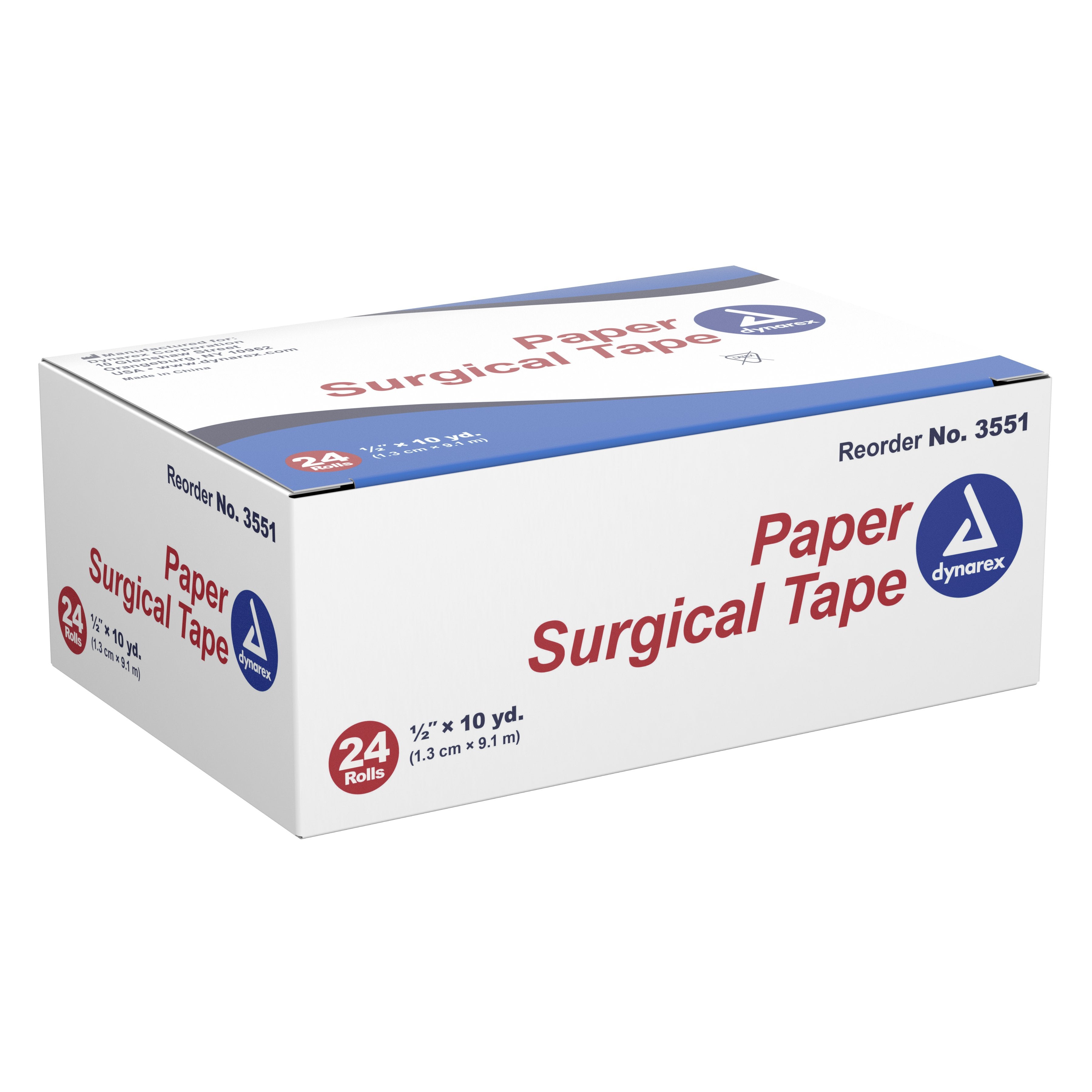 Dynarex - Medical Tape Dynarex® White 1/2 Inch X 10 Yard Paper NonSterile [288/CS]
