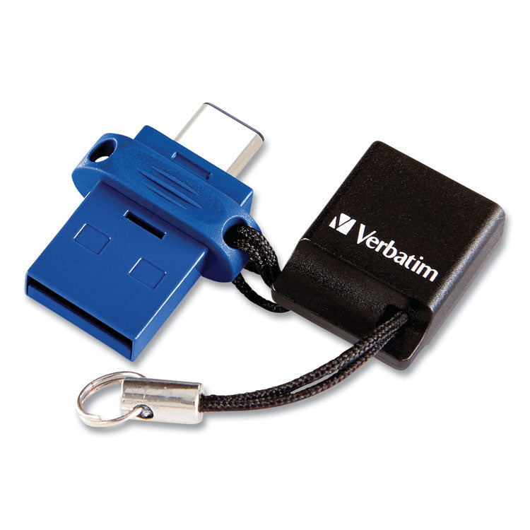 Verbatim - Store ‘n' Go Dual USB 3.0 Flash Drive for USB-C Devices, 64 GB, Blue