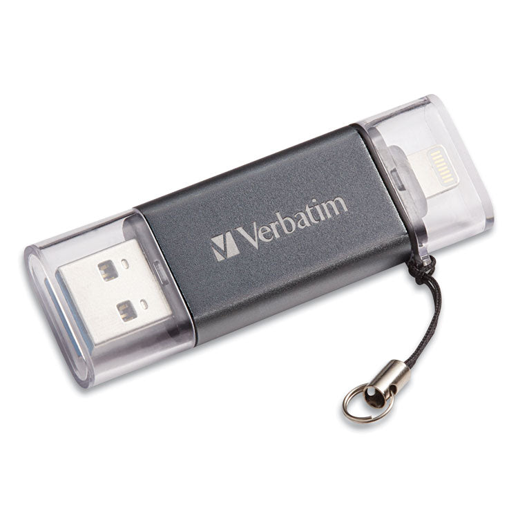 Verbatim - Store 'n' Go Dual USB 3.0 Flash Drive for Apple Lightning Devices, 32 GB, Graphite