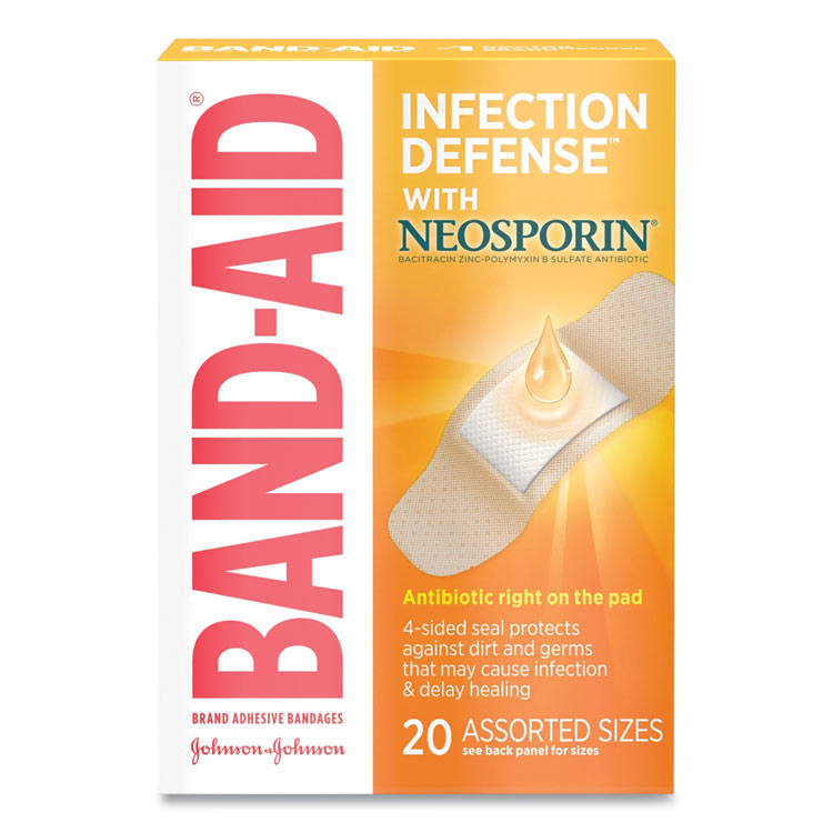 BAND-AID - Antibiotic Adhesive Bandages, Assorted Sizes, 20/Box