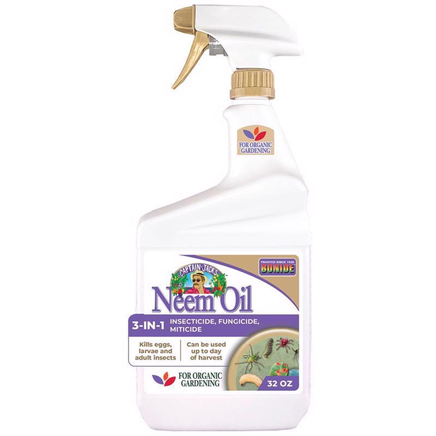 Bonide Captain Jacks Neem Oil Organic Fungicide/Insecticide/Miticide Liquid 32 oz - Case of 6
