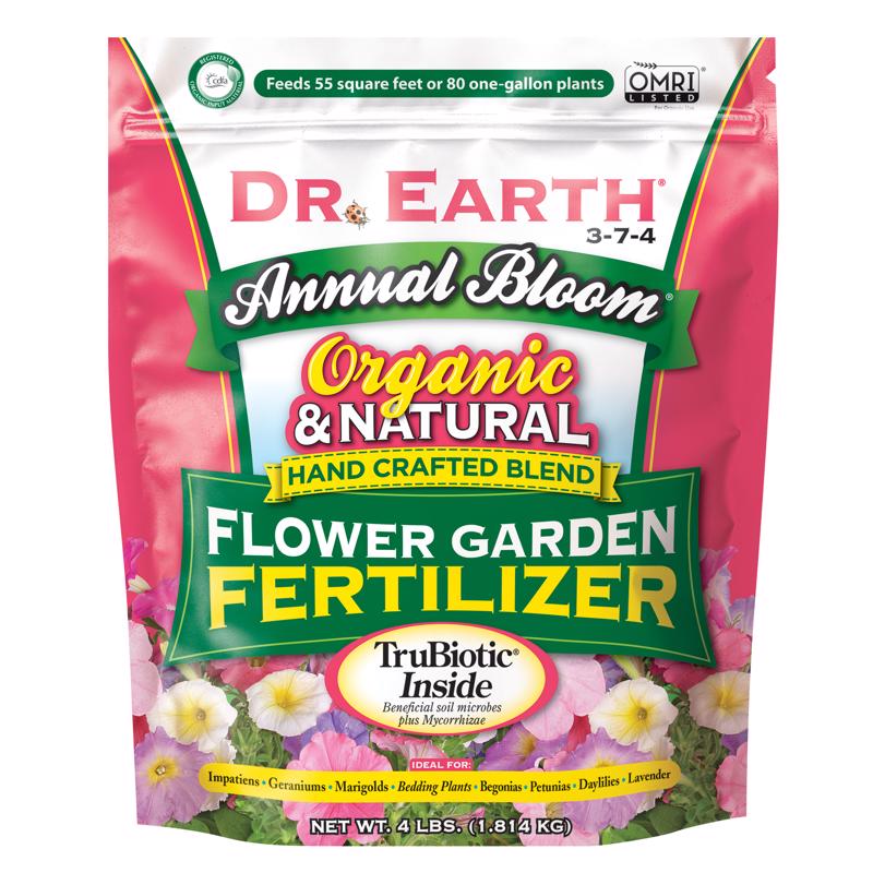 DR. EARTH - Dr. Earth Annual Bloom Organic Granules Marigold, Daylilies Plant Food 4 lb