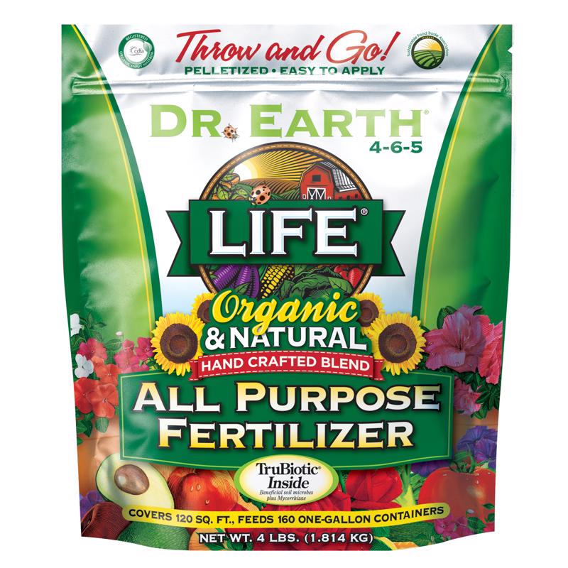 DR. EARTH - Dr. Earth Life Organic Pellets Flowers/Fruits/Vegetables All Purpose Plant Food 4 lb