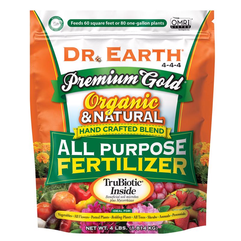 DR. EARTH - Dr. Earth Premium Gold All Purpose Organic Flowers/Fruits/Vegetables All Purpose Plant Food 4 lb