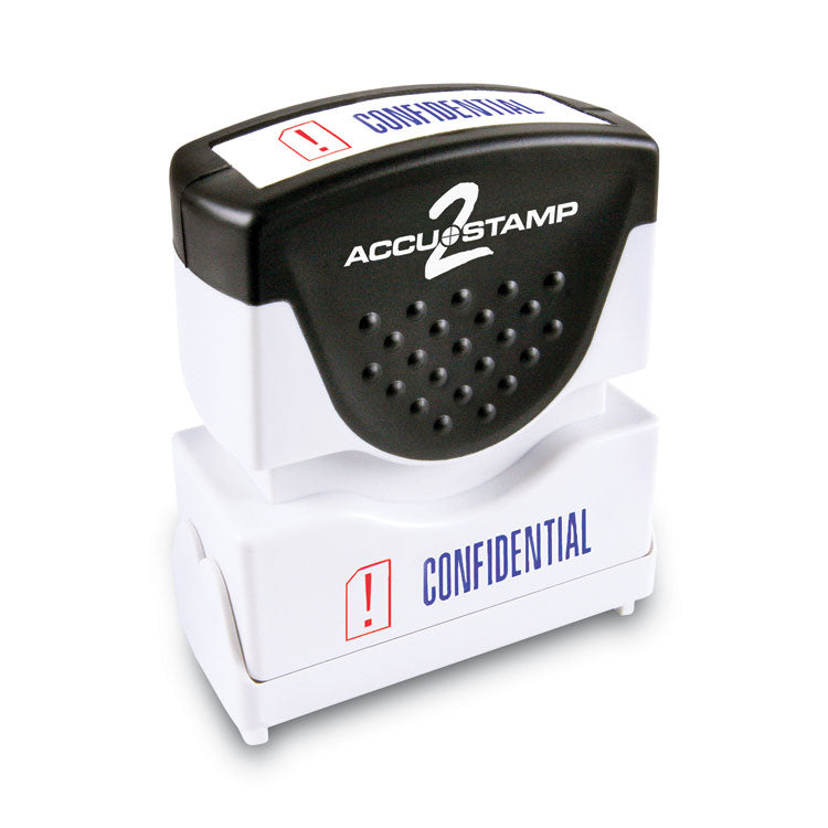 ACCUSTAMP2 - Pre-Inked Shutter Stamp, Red/Blue, CONFIDENTIAL, 1.63 x 0.5