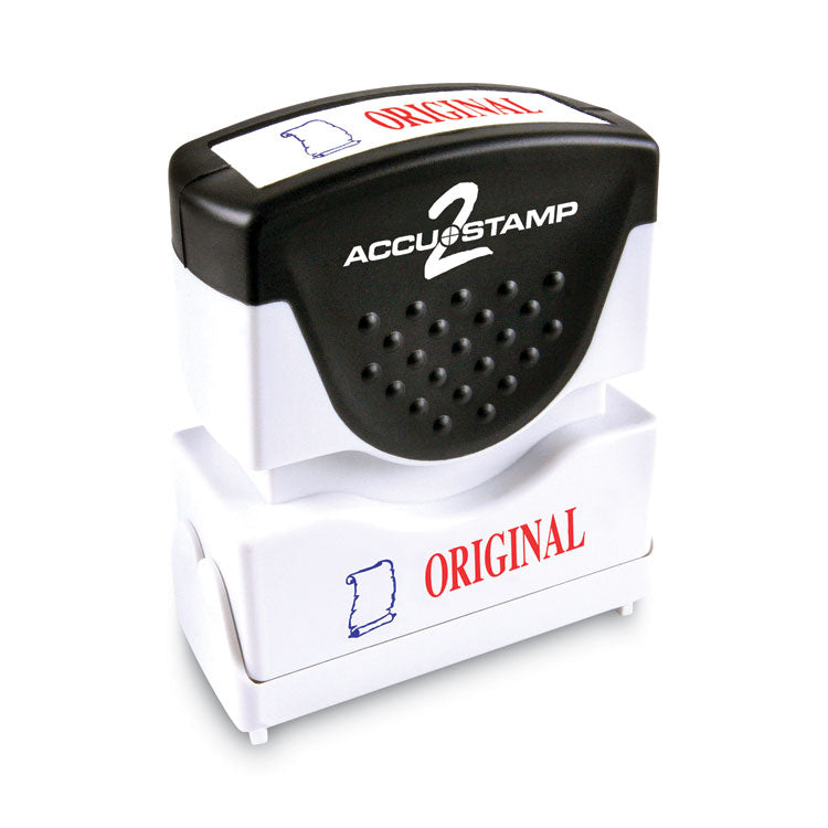 ACCUSTAMP2 - Pre-Inked Shutter Stamp, Red/Blue, ORIGINAL, 1.63 x 0.5