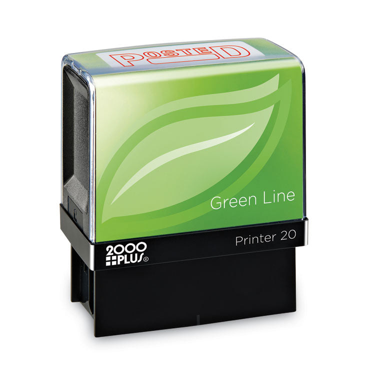 COSCO 2000PLUS - Green Line Message Stamp, Posted, 1.5 x 0.56, Red