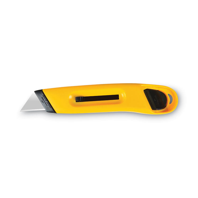 COSCO - Plastic Utility Knife with Retractable Blade and Snap Closure, 6" Plastic Handle, Yellow