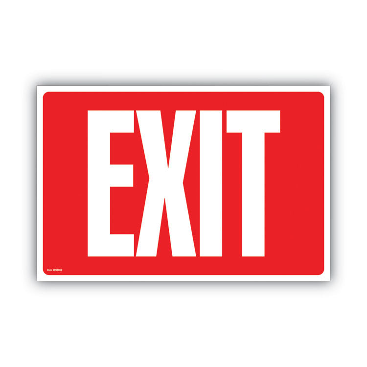 COSCO - Glow-in-the-Dark Safety Sign, Exit, 12 x 8, Red