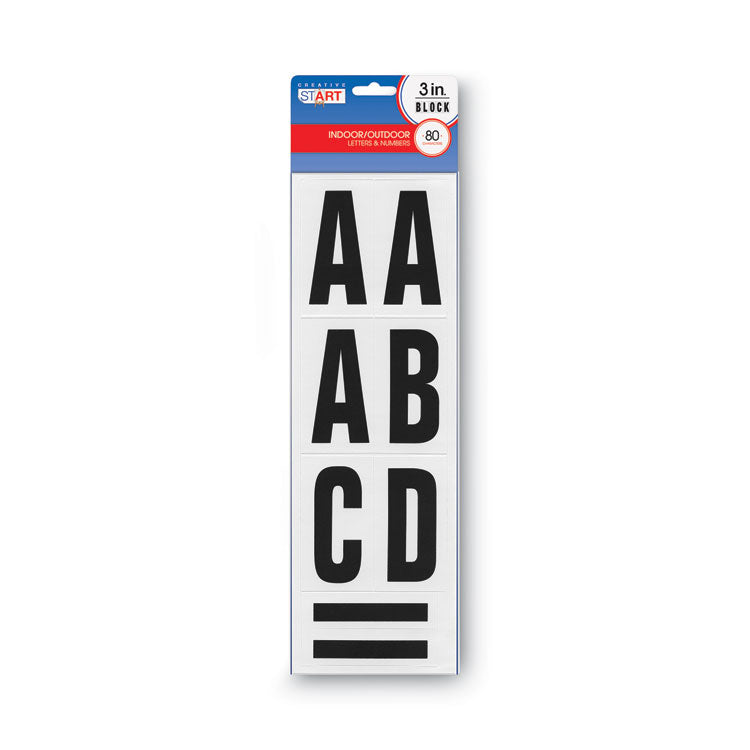 COSCO - Letters, Numbers and Symbols, Self Adhesive, Black, 3"h, 64 Characters