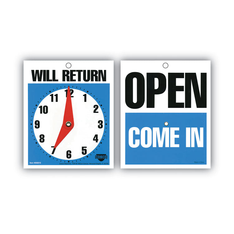 COSCO - Will Return Later Sign, 5 x 6, Blue