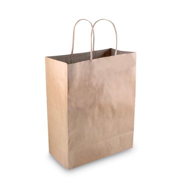 COSCO - Premium Shopping Bag, 8" x 4" x 10.25", Brown Kraft, 50/Box